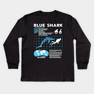 Blue Shark Fact Sheet Kids Long Sleeve T-Shirt